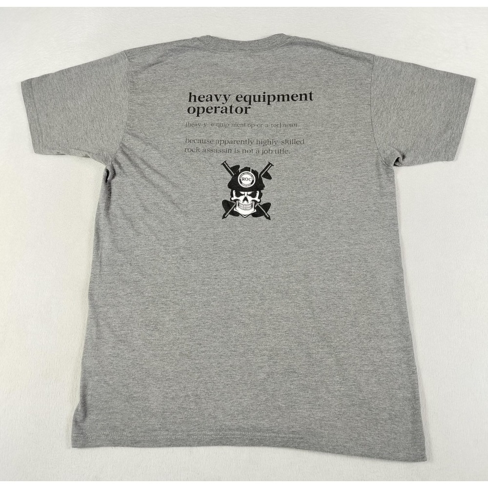 Zuni Sportswear ROC Shirt Mens Large Gray Heavy‎ Equipment Operator Skull